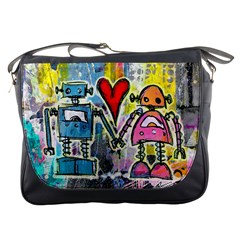 Graffiti Pop Robot Love Messenger Bag