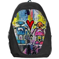 Graffiti Pop Robot Love Backpack Bag by ArtistRoseanneJones