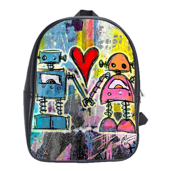 Graffiti Pop Robot Love School Bag (XL)