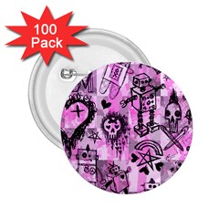 Pink Scene Kid Sketches 2 25  Button (100 Pack) by ArtistRoseanneJones