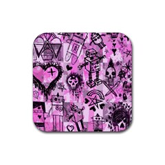 Pink Scene Kid Sketches Drink Coaster (square)