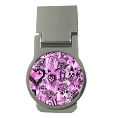 Pink Scene Kid Sketches Money Clip (round)