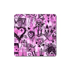 Pink Scene Kid Sketches Magnet (square)