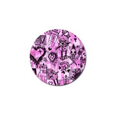 Pink Scene Kid Sketches Golf Ball Marker 10 Pack