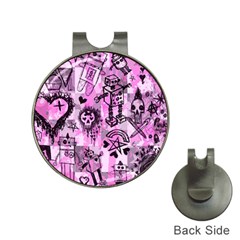 Pink Scene Kid Sketches Hat Clip With Golf Ball Marker