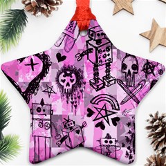 Pink Scene Kid Sketches Star Ornament (two Sides)