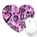 Pink Scene Kid Sketches Mouse Pad (Heart) Front