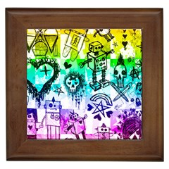 Rainbow Scene Kid Sketches Framed Ceramic Tile