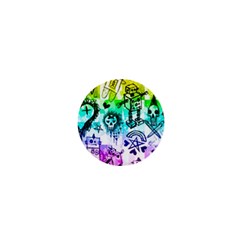 Rainbow Scene Kid Sketches 1  Mini Button Magnet