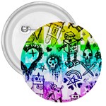 Rainbow Scene Kid Sketches 3  Button Front