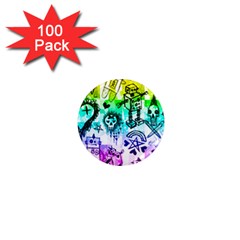 Rainbow Scene Kid Sketches 1  Mini Button Magnet (100 Pack)