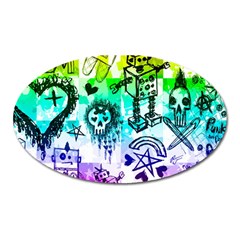 Rainbow Scene Kid Sketches Magnet (oval)