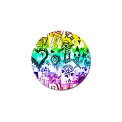 Rainbow Scene Kid Sketches Golf Ball Marker