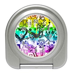 Rainbow Scene Kid Sketches Desk Alarm Clock