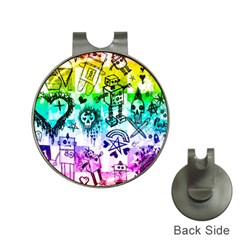 Rainbow Scene Kid Sketches Hat Clip With Golf Ball Marker