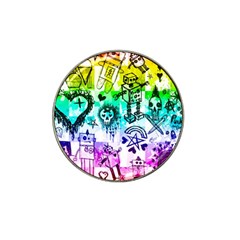 Rainbow Scene Kid Sketches Golf Ball Marker (for Hat Clip)