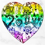 Rainbow Scene Kid Sketches Jigsaw Puzzle (Heart) Front