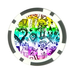 Rainbow Scene Kid Sketches Poker Chip