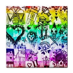 Rainbow Scene Kid Sketches Face Towel by ArtistRoseanneJones