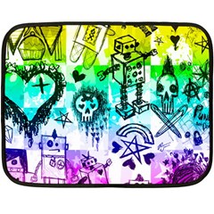 Rainbow Scene Kid Sketches Mini Fleece Blanket (two Sided)