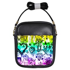 Rainbow Scene Kid Sketches Girl s Sling Bag