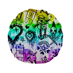 Rainbow Scene Kid Sketches Standard 15  Premium Round Cushion  by ArtistRoseanneJones