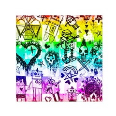 Rainbow Scene Kid Sketches Small Satin Scarf (square)