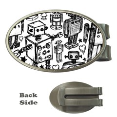 Robot Crowd Money Clip (oval) by ArtistRoseanneJones