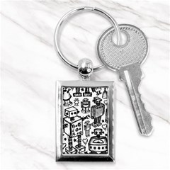 Robot Crowd Key Chain (rectangle)