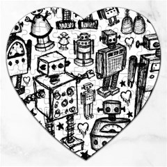 Robot Crowd Jigsaw Puzzle (heart) by ArtistRoseanneJones