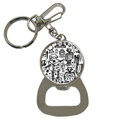 Robot Crowd Bottle Opener Key Chain by ArtistRoseanneJones