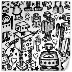 Robot Crowd Canvas 16  X 16  (unframed)