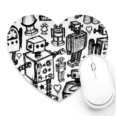 Robot Crowd Mouse Pad (heart)