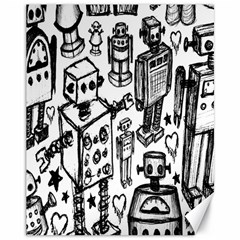 Robot Crowd Canvas 11  X 14  (unframed)