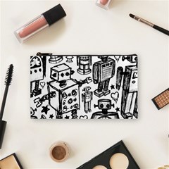 Robot Crowd Cosmetic Bag (small) by ArtistRoseanneJones