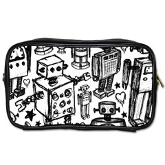 Robot Crowd Travel Toiletry Bag (two Sides) by ArtistRoseanneJones