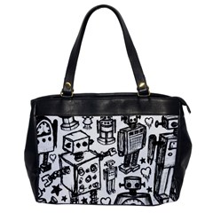 Robot Crowd Oversize Office Handbag (one Side) by ArtistRoseanneJones