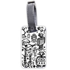 Robot Crowd Luggage Tag (one Side) by ArtistRoseanneJones