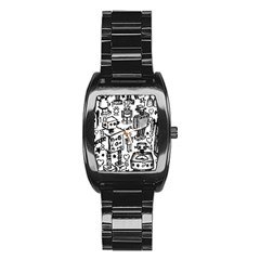 Robot Crowd Stainless Steel Barrel Watch