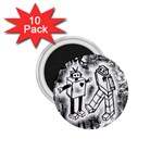 Robot Love 1.75  Button Magnet (10 pack) Front