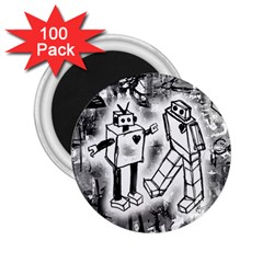 Robot Love 2 25  Button Magnet (100 Pack) by ArtistRoseanneJones