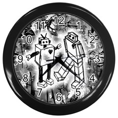 Robot Love Wall Clock (black)