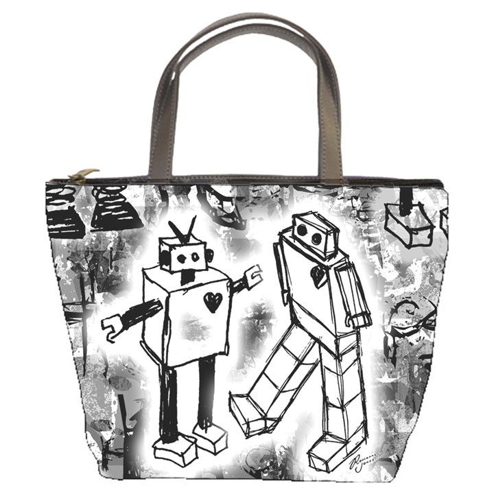 Robot Love Bucket Handbag