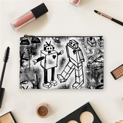 Robot Love Cosmetic Bag (medium)