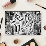 Robot Love Cosmetic Bag (Large) Back