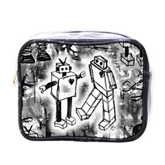 Robot Love Mini Travel Toiletry Bag (one Side)