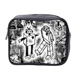 Robot Love Mini Travel Toiletry Bag (Two Sides) Front