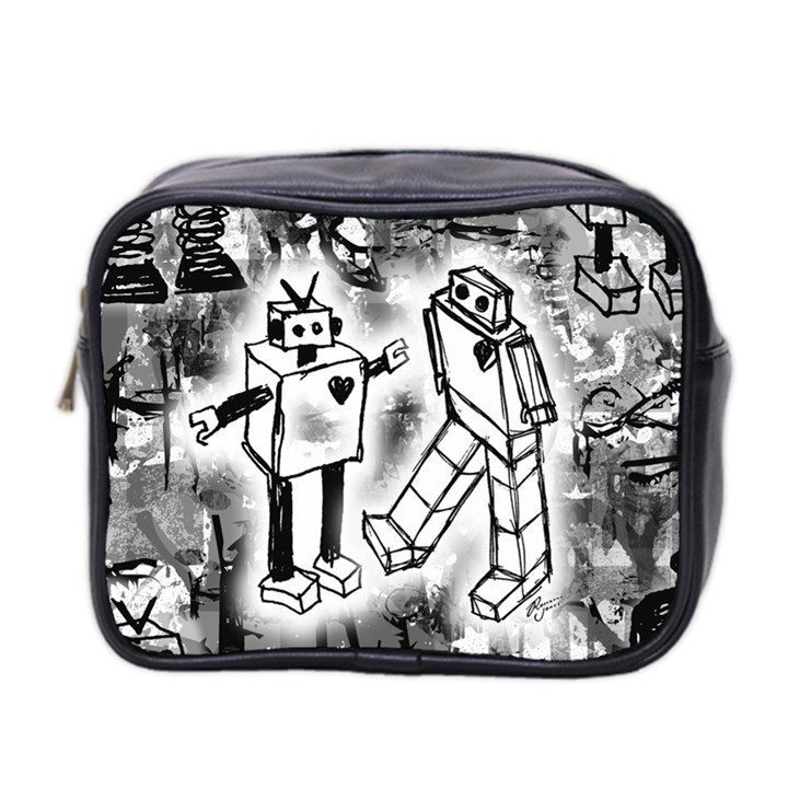 Robot Love Mini Travel Toiletry Bag (Two Sides)