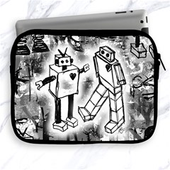 Robot Love Apple Ipad Zippered Sleeve by ArtistRoseanneJones