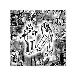 Robot Love Small Satin Scarf (square)